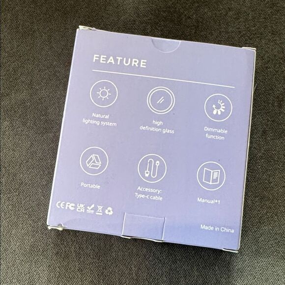 Compact Black Portable Lighted LED Makeup Mirror 1X/10X Magnification NEW - Picture 8 of 8